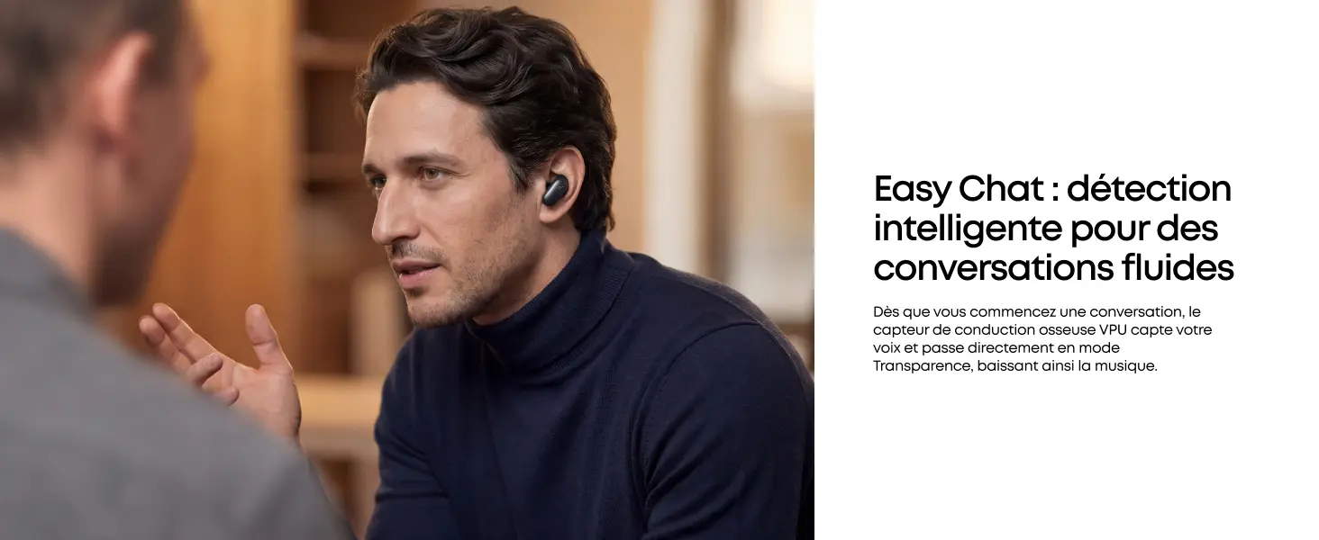Fonction Easy Chat des écouteurs soundcore Liberty 5 Pro pour des conversations fluides