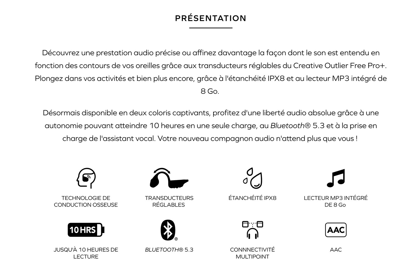 Écouteurs Bluetooth CREATIVE Outlier Free Pro Plus