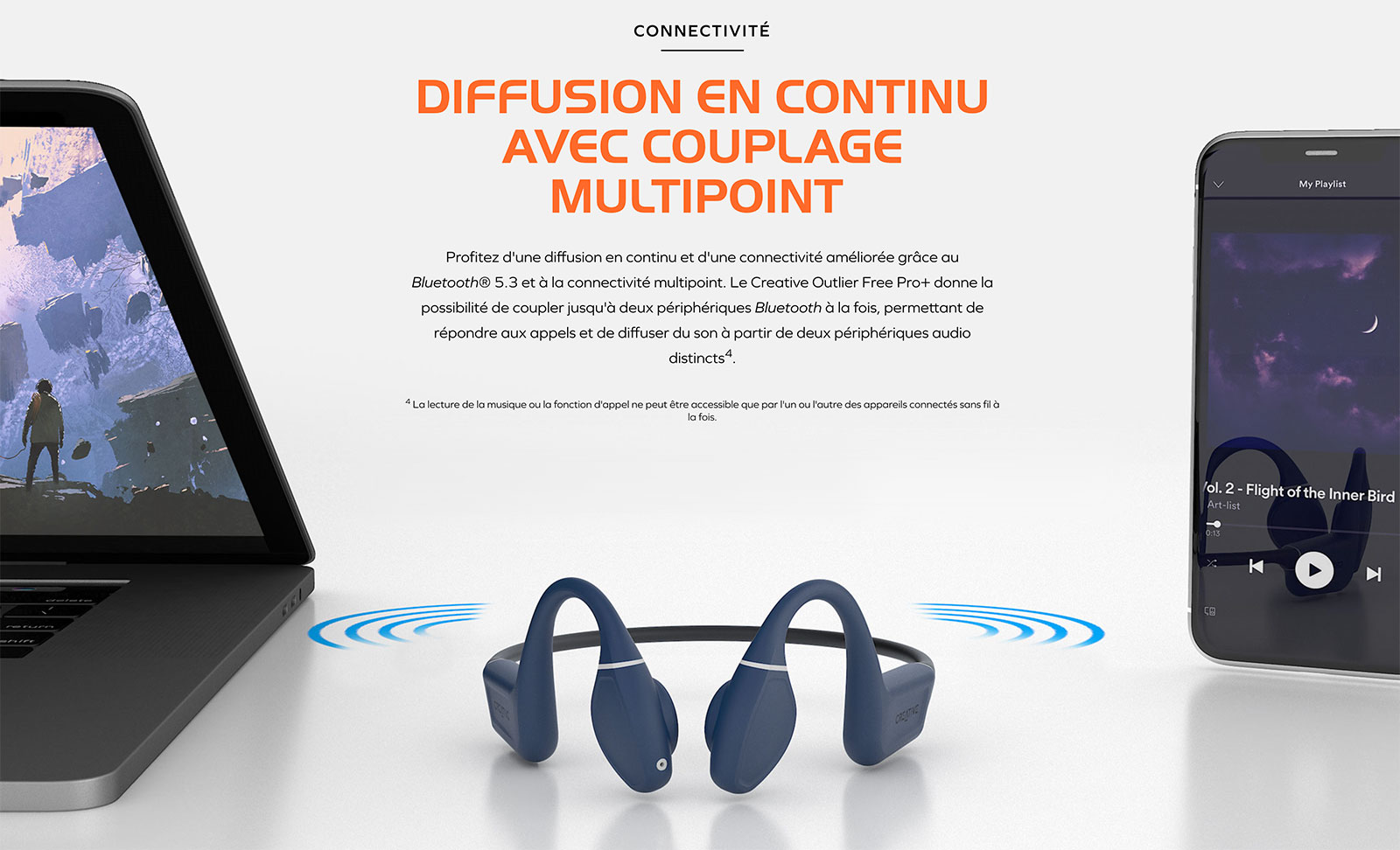 Écouteurs Bluetooth CREATIVE Outlier Free Pro Plus