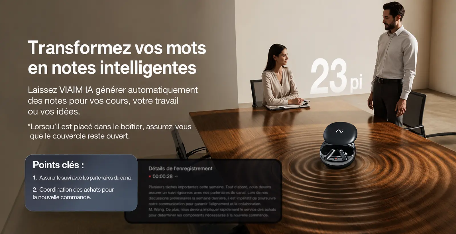 Transformez vos mots en notes intelligentes grâce à la génération automatique de notes par l'IA VIAIM