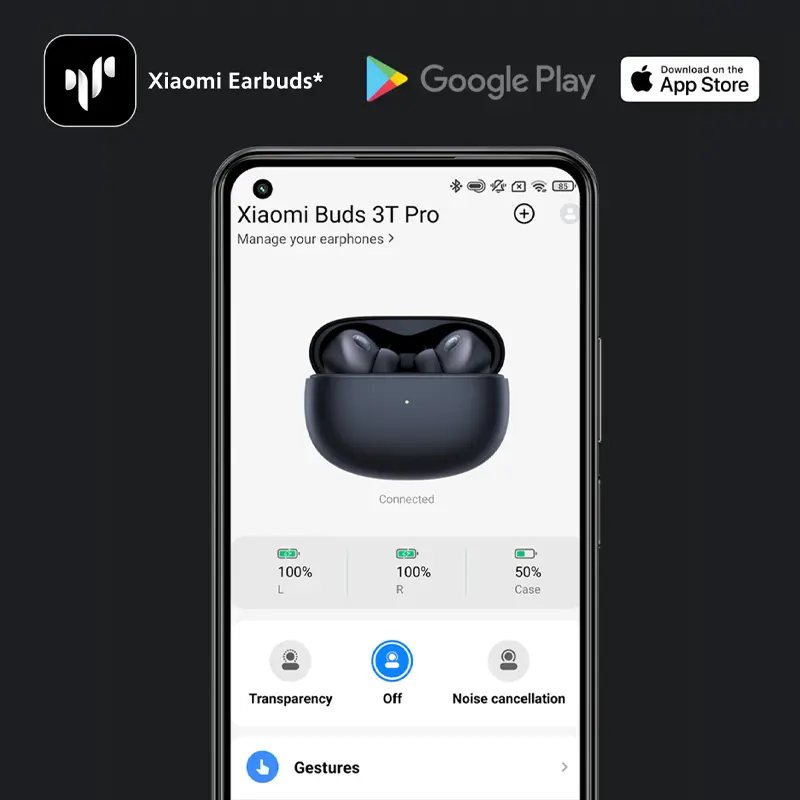 Écouteurs Bluetooth XIAOMI Buds 3T Pro - Application dédiée