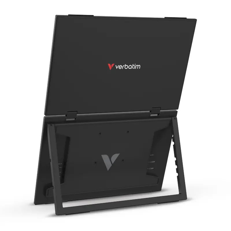 Moniteur à Double Écran VERBATIM Essentials 2 x 15,6'' FHD - Vue arrière