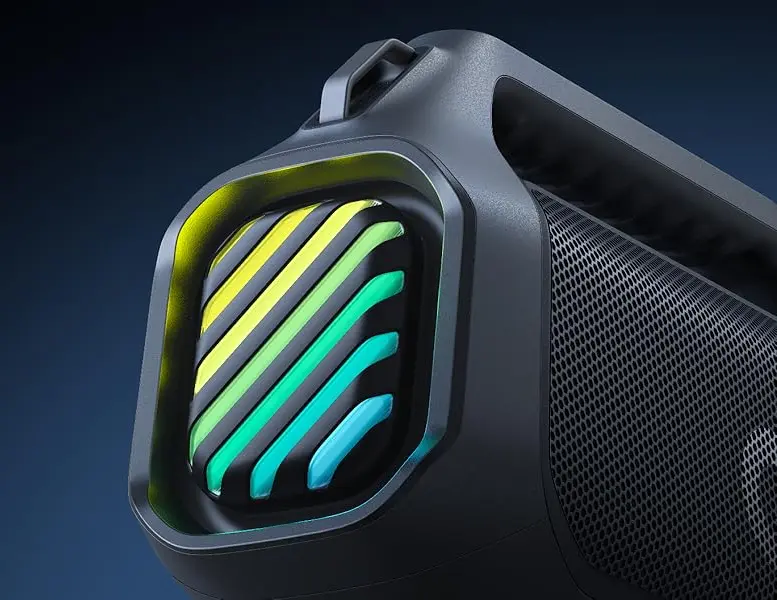Effets lumineux RGB SoundCore Boom 2 Pro avec éclairage dynamique