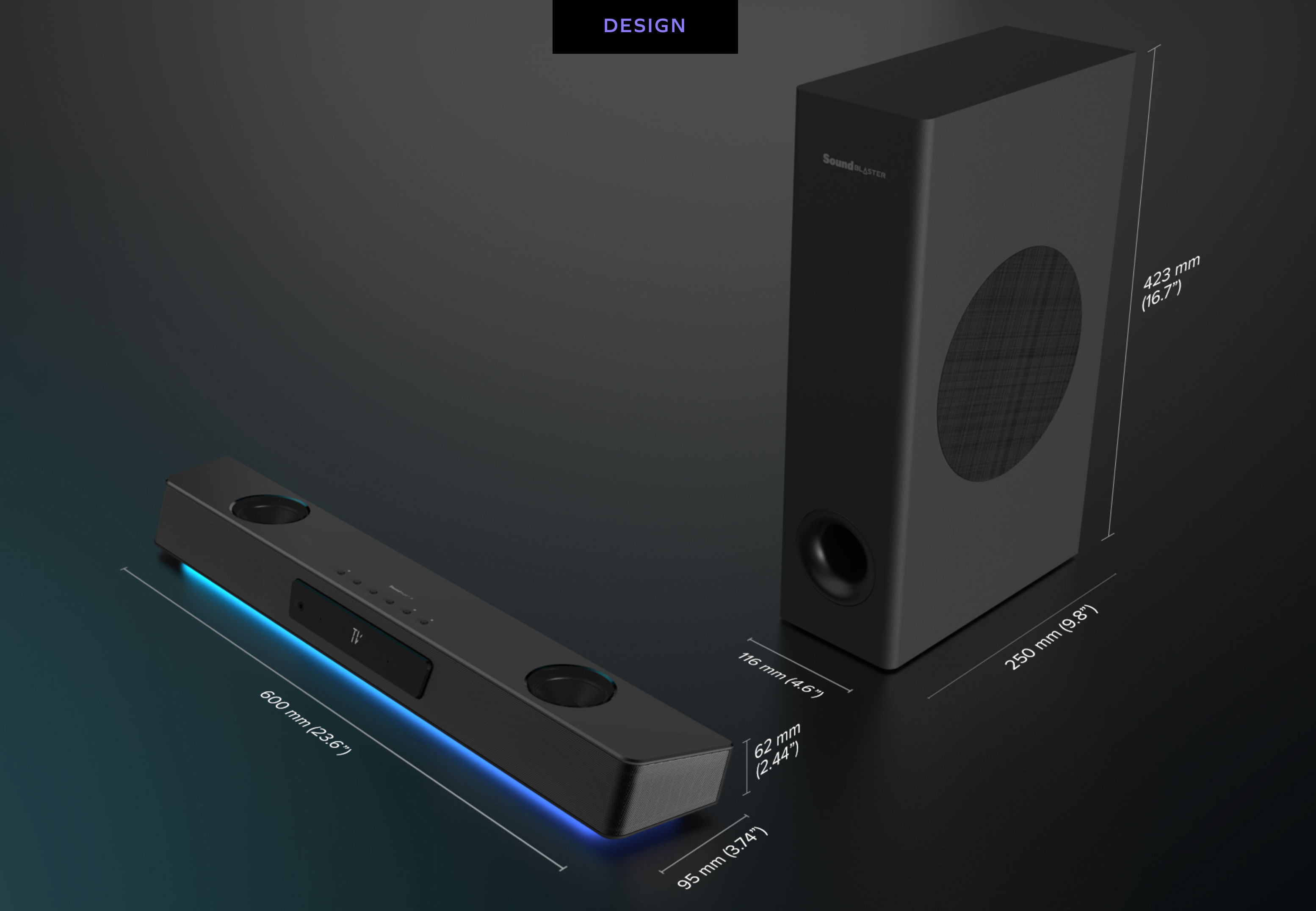 Barre de Son 2.1 CREATIVE Sound Blaster Katana V2X