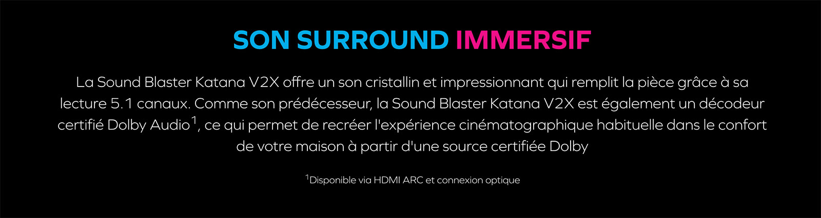 Barre de Son 2.1 CREATIVE Sound Blaster Katana V2X