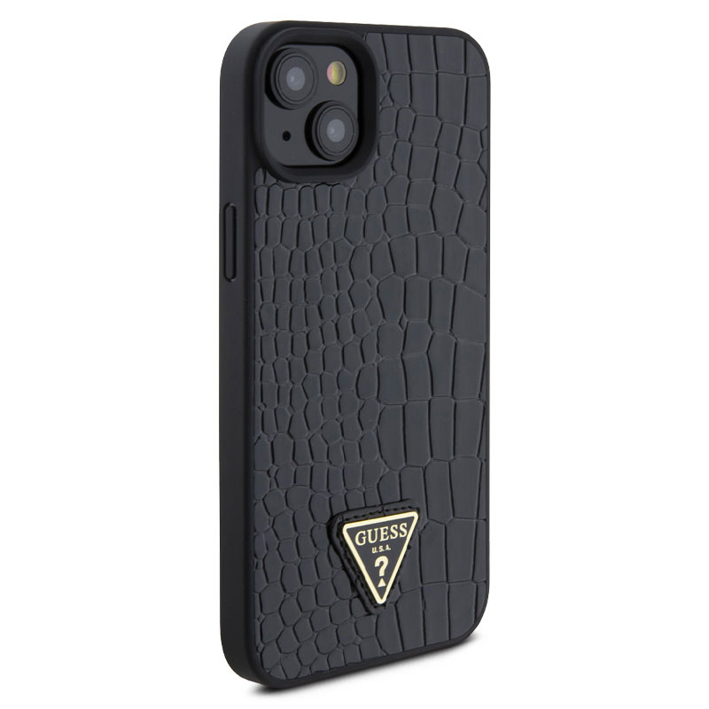 Coque GUESS Collection Croco Triangle pour iPhone 15
