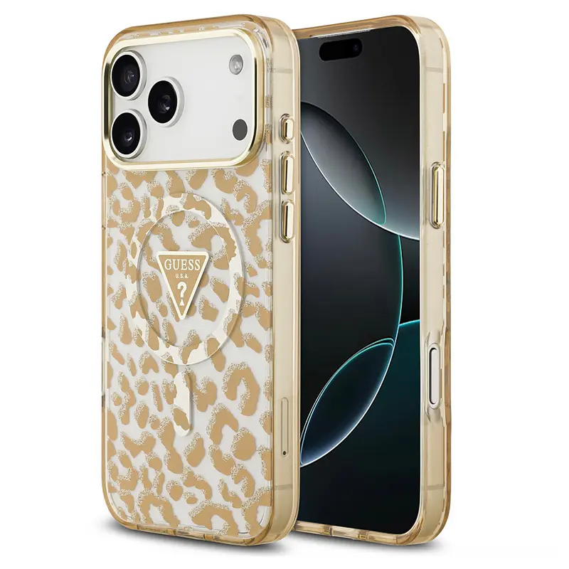 Coque MagSafe GUESS Léopard Glitter Édition pour iPhone 17 Pro