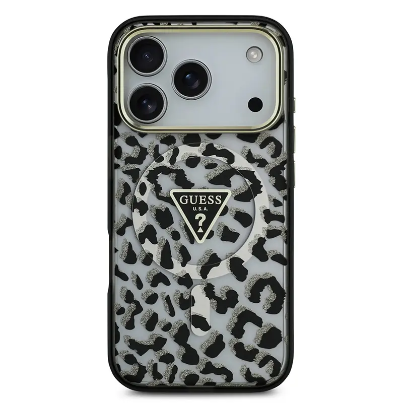 Coque MagSafe GUESS Léopard Glitter Édition pour iPhone 17 Pro