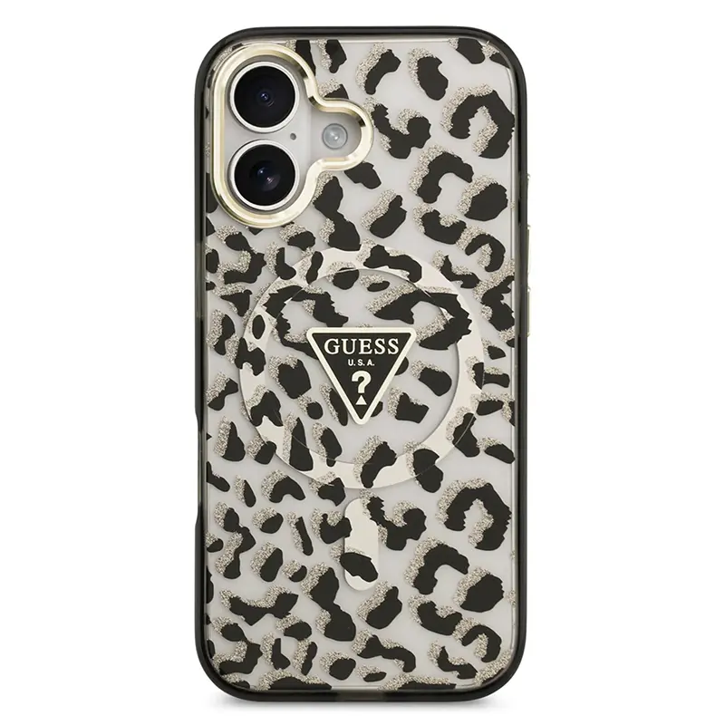Coque MagSafe GUESS Léopard Glitter Édition pour iPhone 17