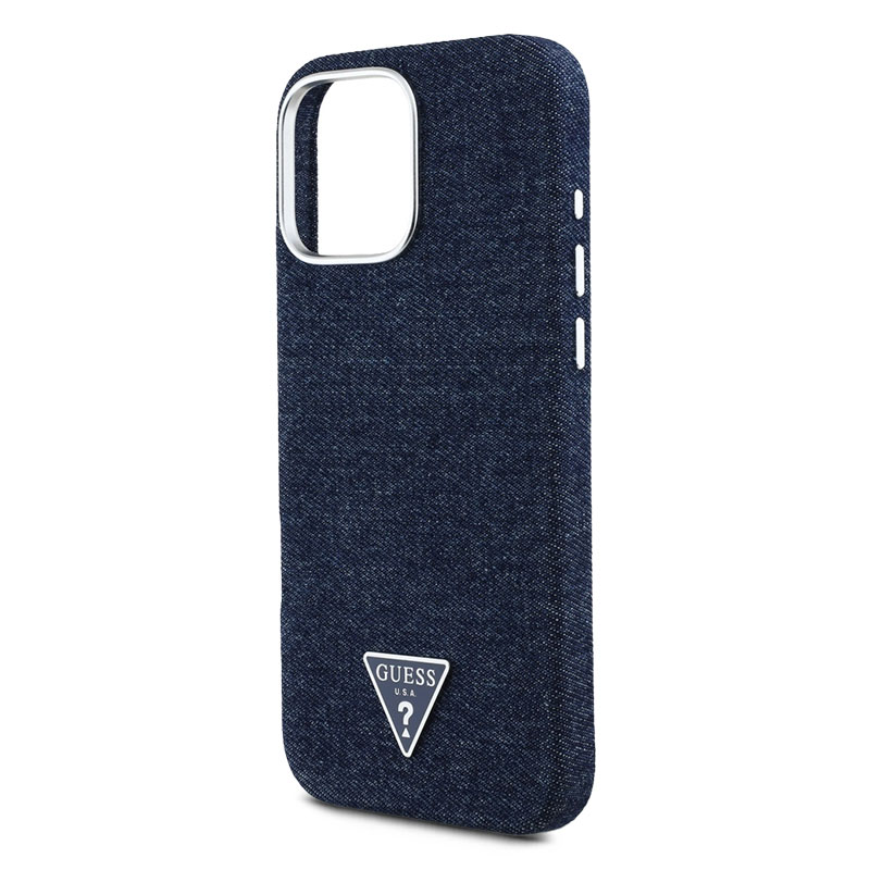 Coque MagSafe GUESS Denim Triangle Logo pour iPhone 16 Pro