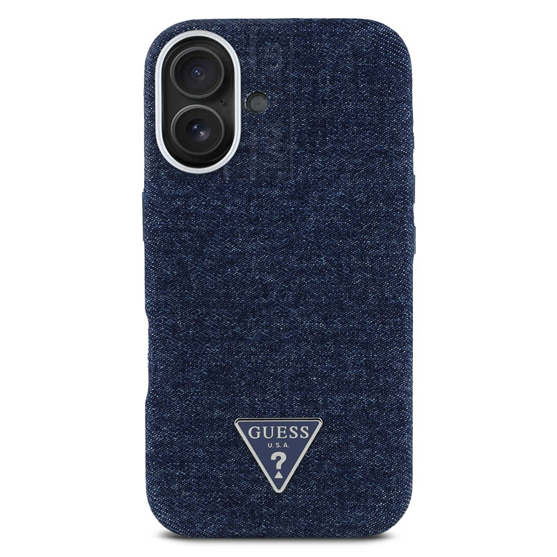 Coque MagSafe GUESS Denim Triangle Logo pour iPhone 16