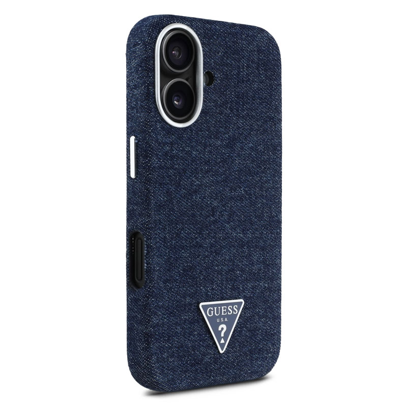 Coque MagSafe GUESS Denim Triangle Logo pour iPhone 16