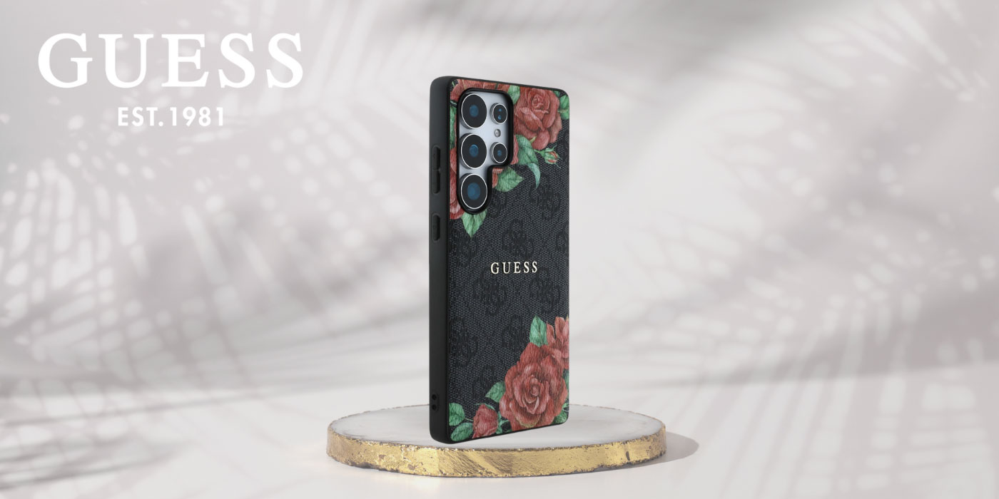 Coque Magnétique GUESS Fleurs Imprimés sur Monogramme 4G pour Galaxy S25 Ultra