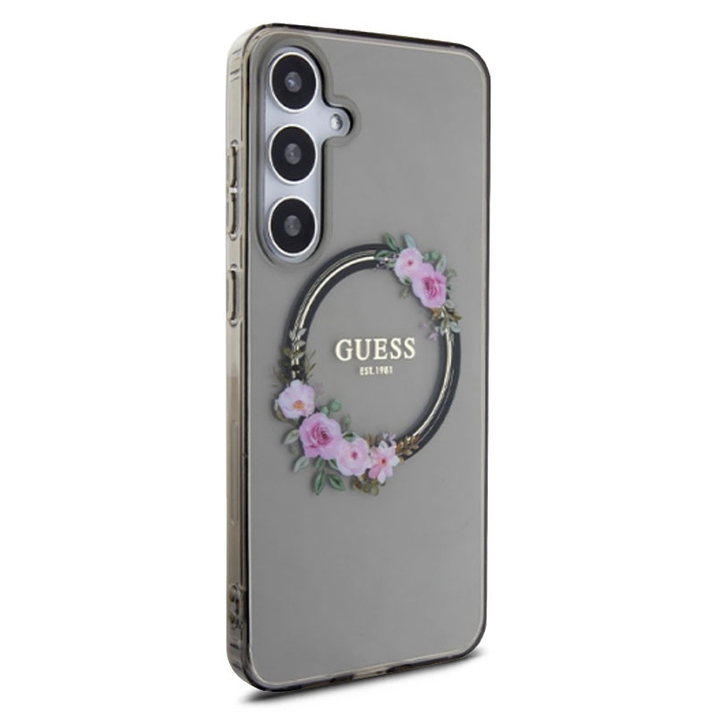 Coque Translucide GUESS Flowers Wreath MagSafe pour Galaxy S24 Plus