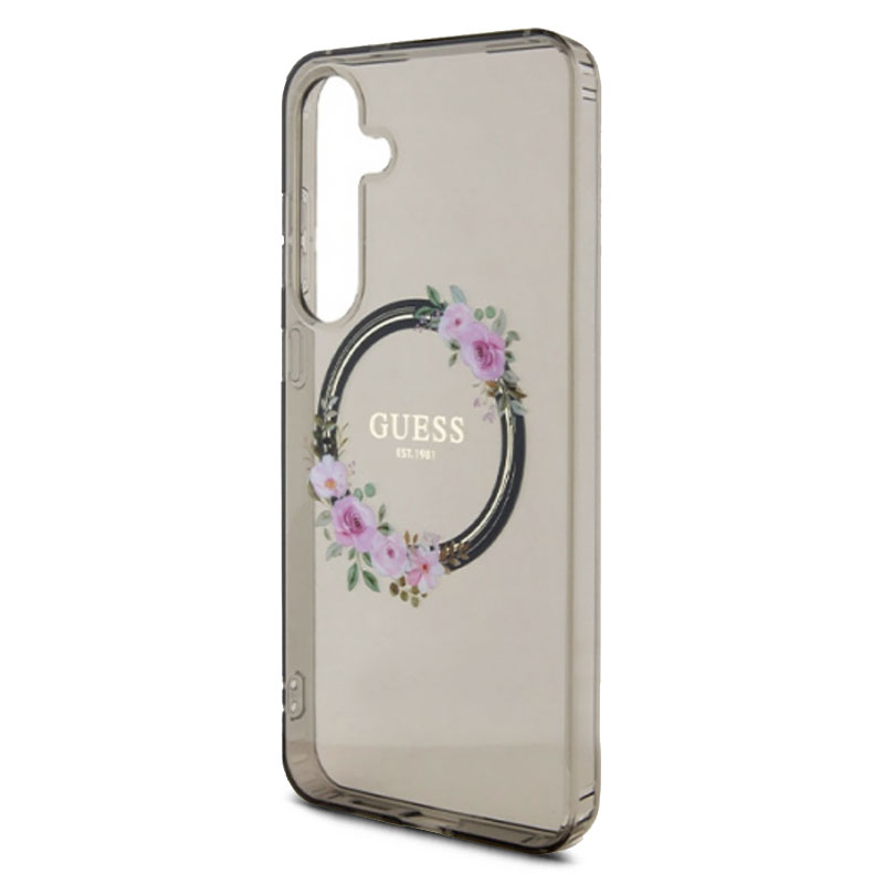 Coque Translucide GUESS Flowers Wreath MagSafe pour Galaxy S24 Plus