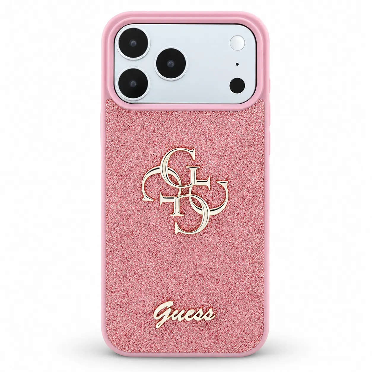 Coque GUESS Glitter Big 4G rose, vue arrière