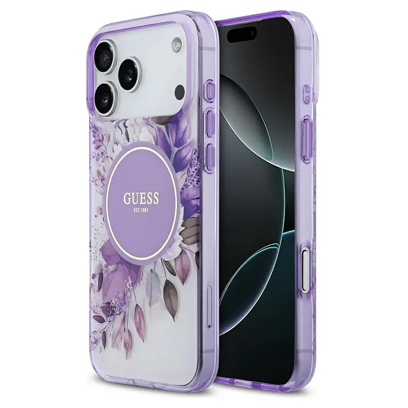 Coque MagSafe GUESS Fleurs IML pour iPhone 17 Pro Max