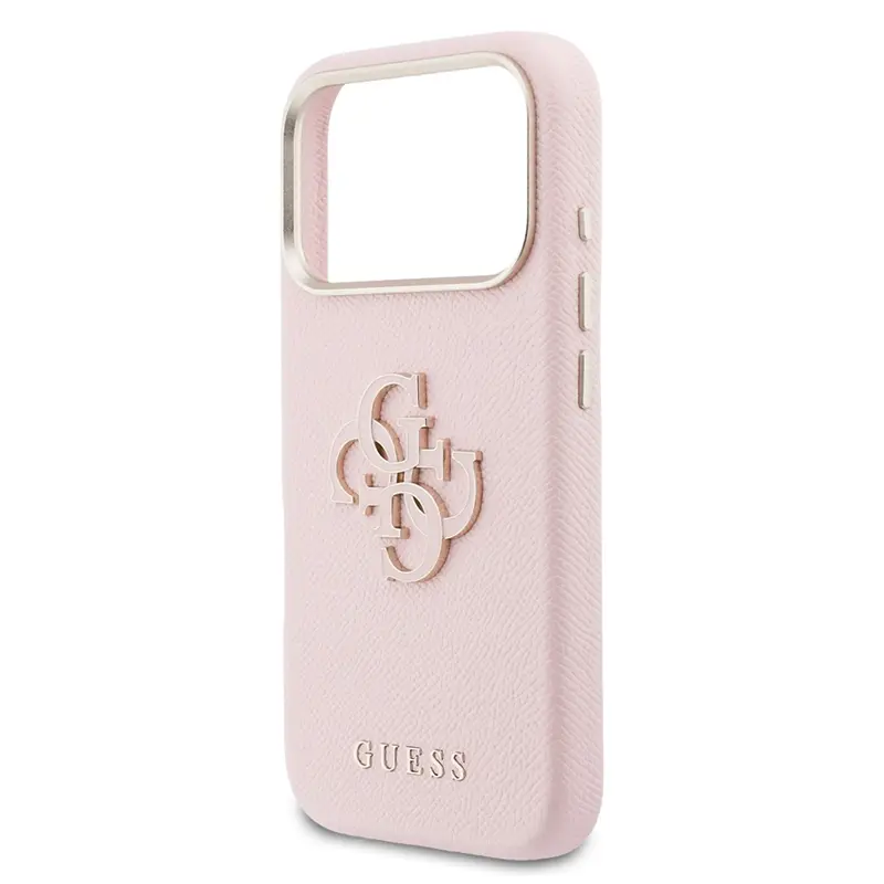Coque GUESS FW avec Logo 4G en Résine pour iPhone 17 Pro - Modèle Rose