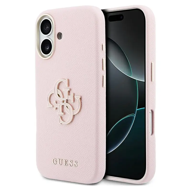Coque GUESS FW avec Logo 4G en Résine pour iPhone 17 - Modèle Rose