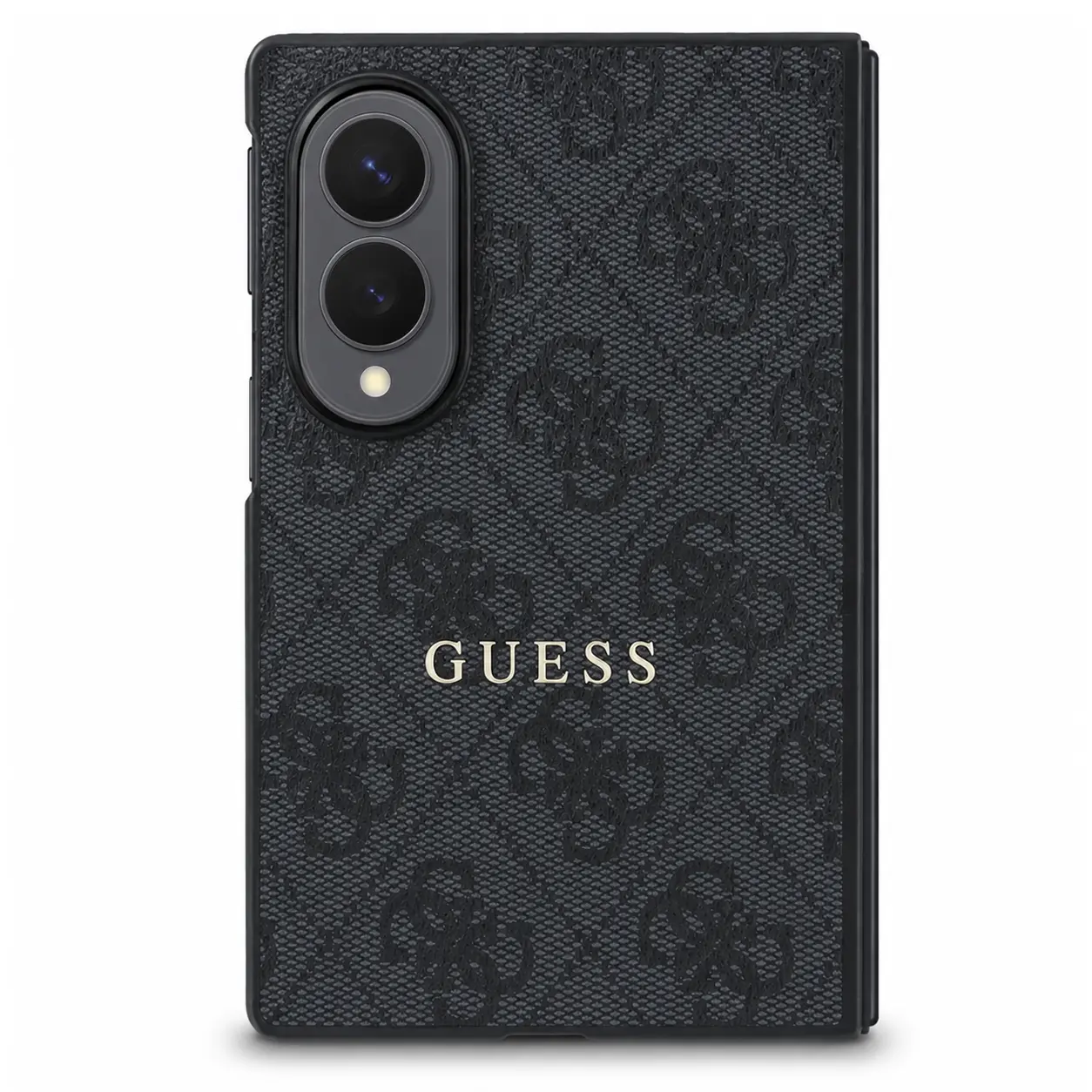 Texture éco-cuir motif 4G noir avec logo Guess doré