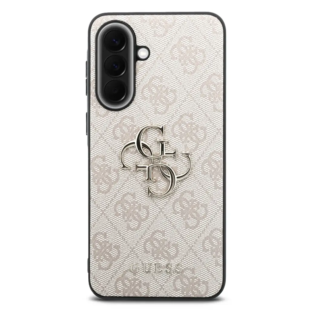 Coque GUESS Monogramme & Logo 4G pour Galaxy A57 5G - Coloris Rose de face