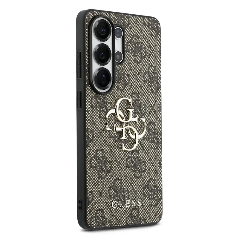 Coque GUESS Monogramme & Logo 4G pour Galaxy S26 Ultra - Coloris marron vue de profil