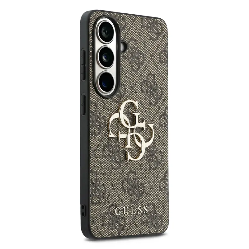 Coque GUESS Monogramme & Logo 4G pour Galaxy S26 - Coloris marron vue de profil