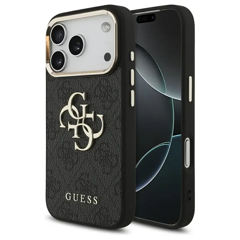 Coque GUESS Monogramme & Logo 4G pour iPhone 17 Pro - Modèle Noir