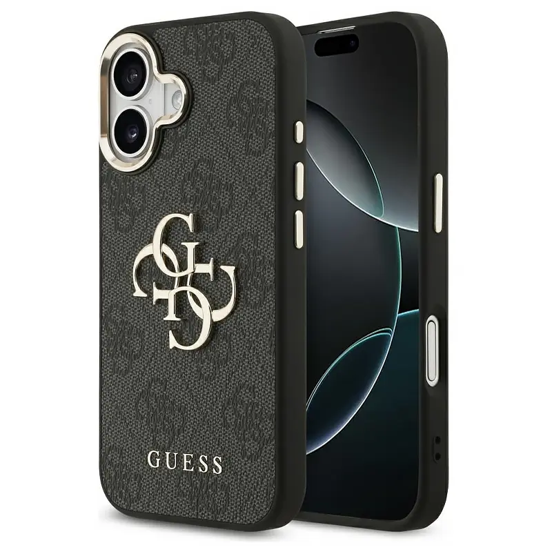 Coque GUESS Monogramme & Logo 4G pour iPhone 17 - Modèle Noir