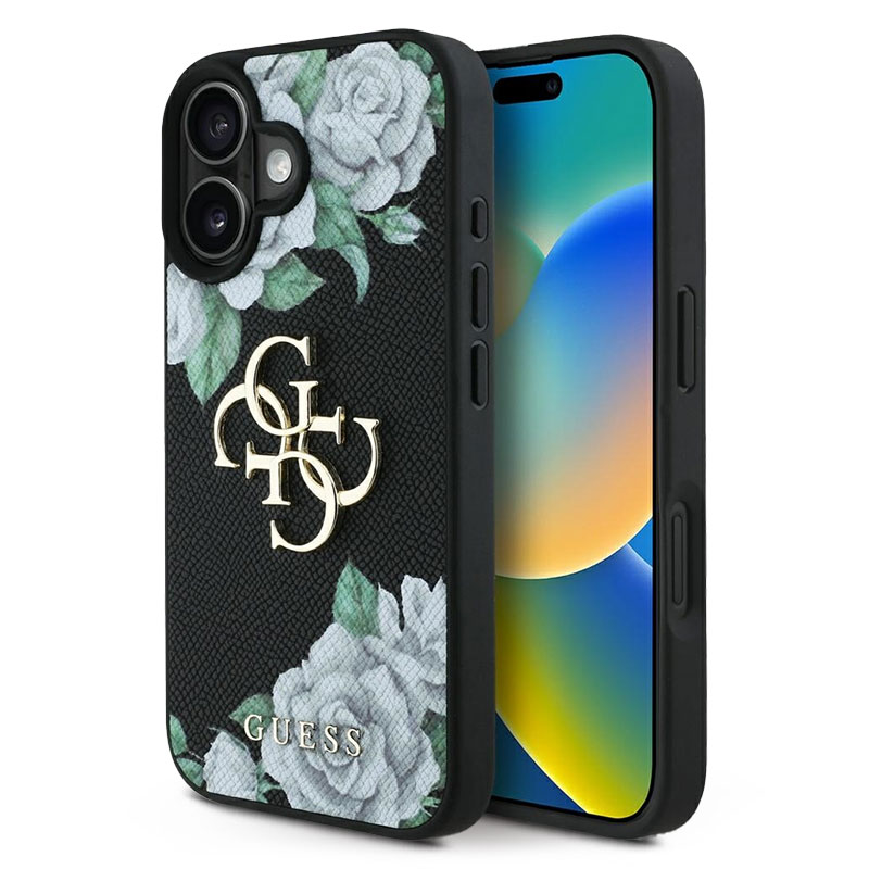 Coque GUESS Fleurs Imprimées & Logo 4G pour iPhone 16