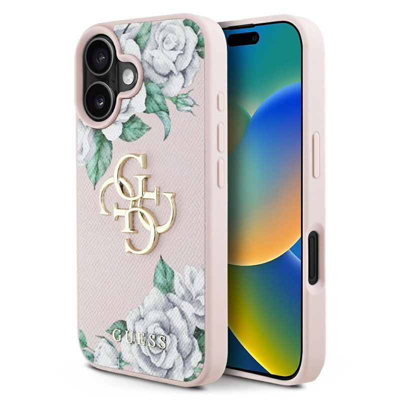 Coque GUESS Fleurs Imprimées & Logo 4G pour iPhone 16