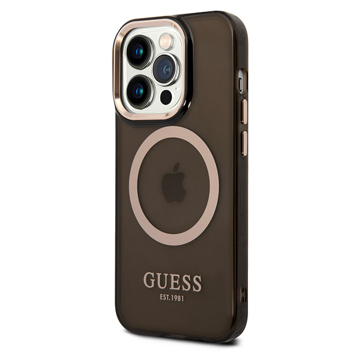 Coque Translucide GUESS Outline Série Compatible MagSafe pour iPhone 14 Pro