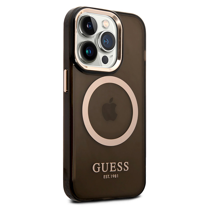 Coque Translucide GUESS Outline Série Compatible MagSafe pour iPhone 14 Pro