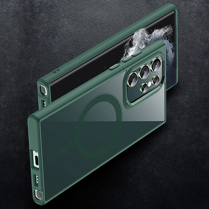 Coque MagSafe Antichoc avec Kit Protections Caméras pour Galaxy S22 Ultra