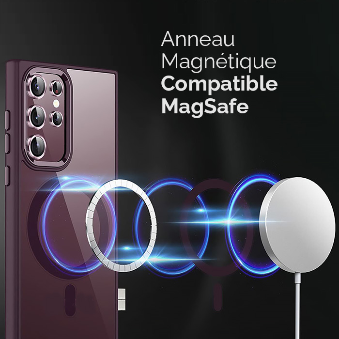 Coque MagSafe Antichoc avec Kit Protections Caméras pour Galaxy S22 Ultra