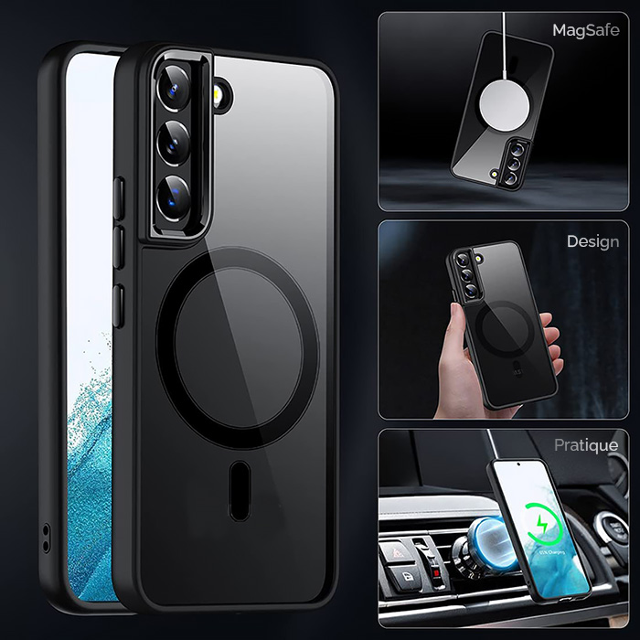 Coque MagSafe Antichoc avec Kit Protections Caméras pour Galaxy S22