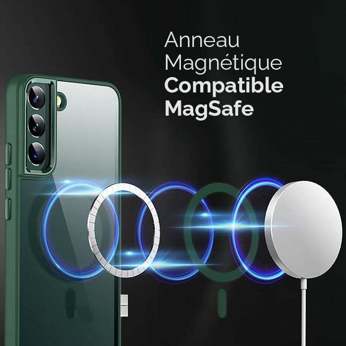 Coque MagSafe Antichoc avec Kit Protections Caméras pour Galaxy S22 Plus