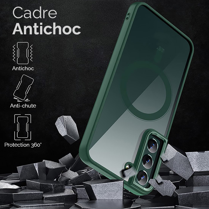Coque MagSafe Antichoc avec Kit Protections Caméras pour Galaxy S22 Plus