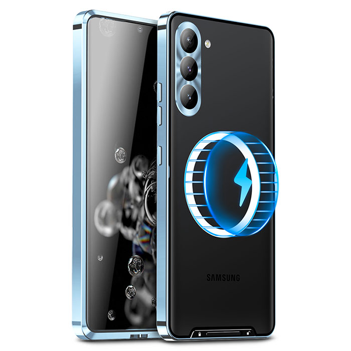 Coque en Métal avec Dos Translucide Compatible MagSafe pour Galaxy S23