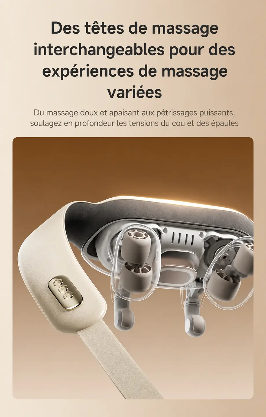 Têtes de massage interchangeables du DREAME N40 Pro pour des sensations variées