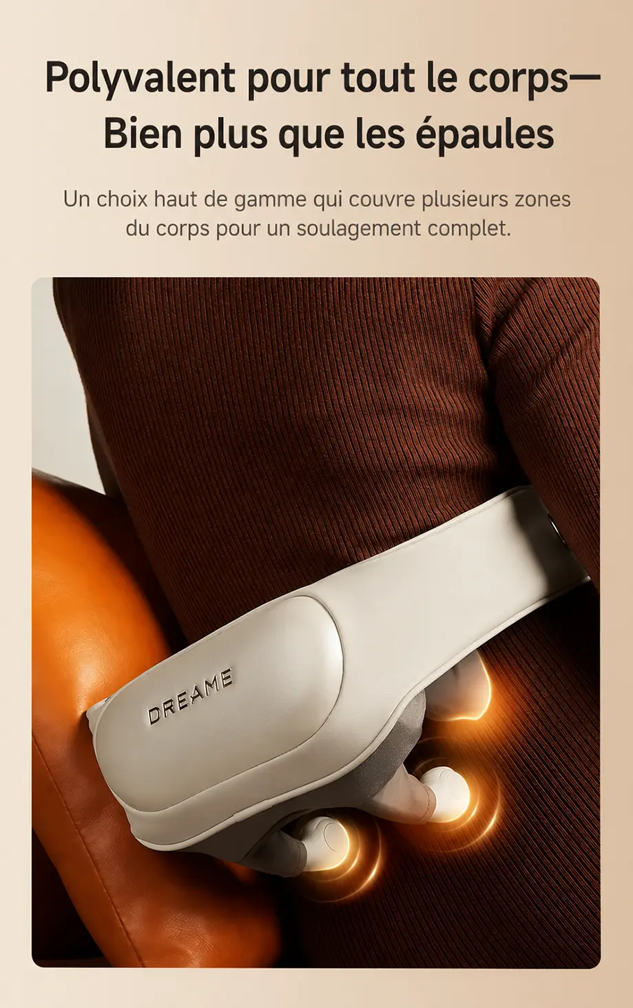Système de fixation mains libres ergonomique avec sangle ajustable à boucle
