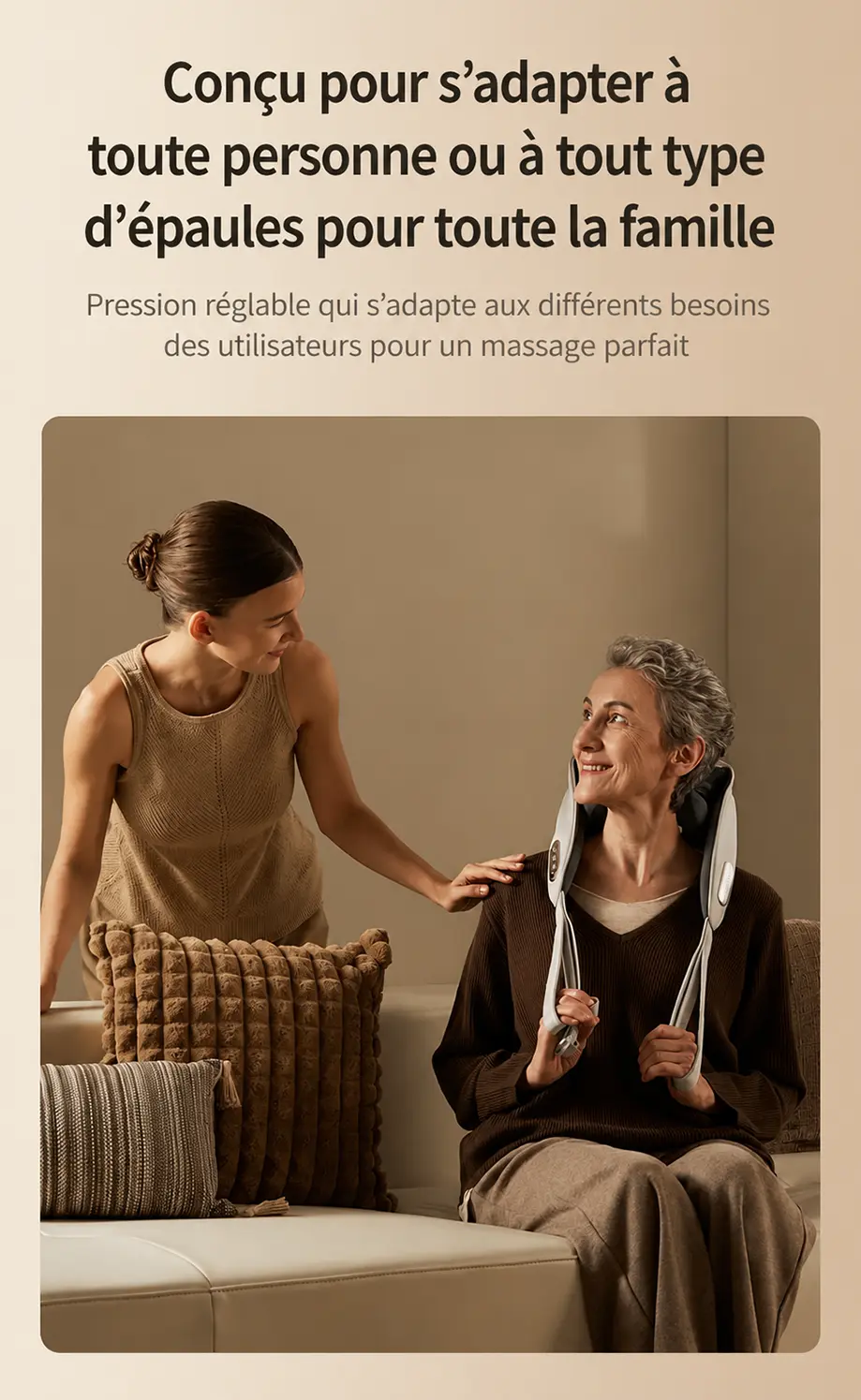 Utilisation polyvalente du masseur DREAME N40 Pro adaptée à toute la famille