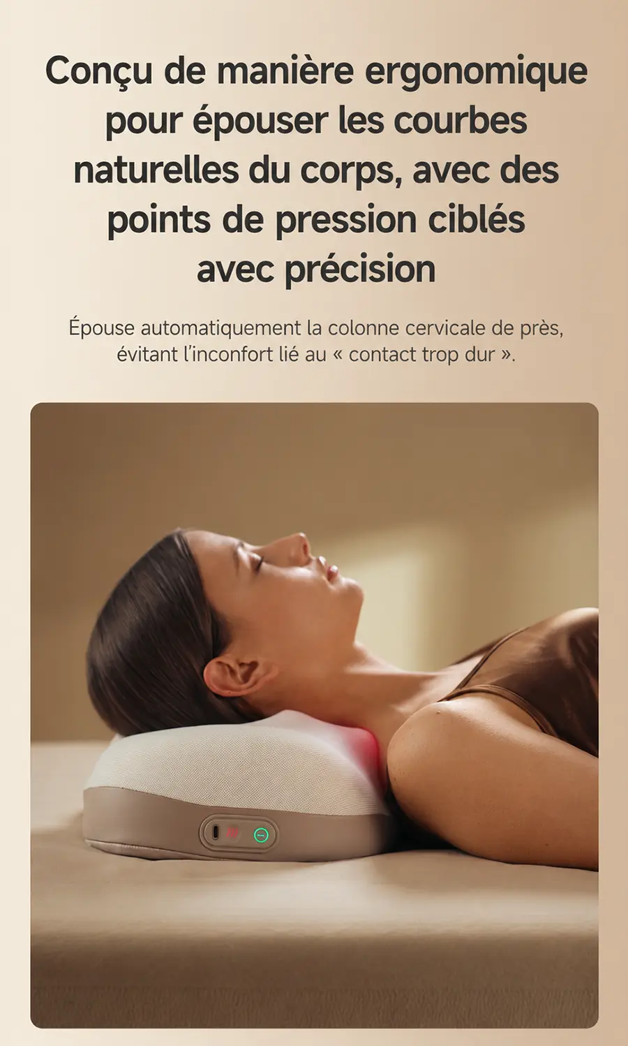 Conception ergonomique épousant les courbes naturelles du corps et points de pression ciblés sur le Dreame P30