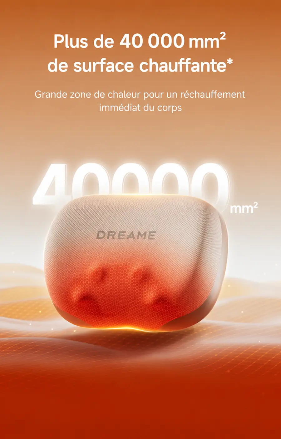 Surface chauffante étendue de plus de 40 000 mm² pour un réchauffement immédiat de l'appareil Dreame P30