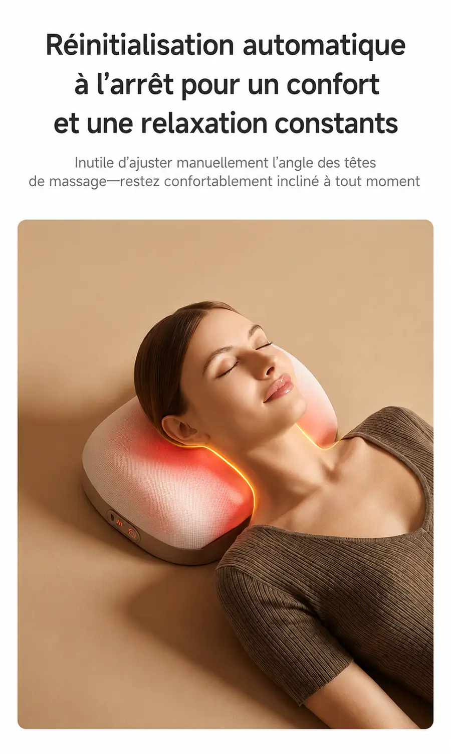Fonction de réinitialisation automatique des têtes à l'arrêt pour maintenir un confort de relaxation constant