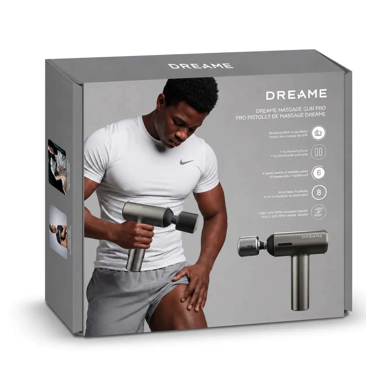 Contenu du coffret et accessoires du pistolet de massage Dreame T60