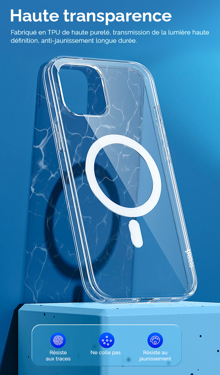 Coque Transparente HOCO Magnetic Série Compatible MagSafe pour iPhone 14 Plus