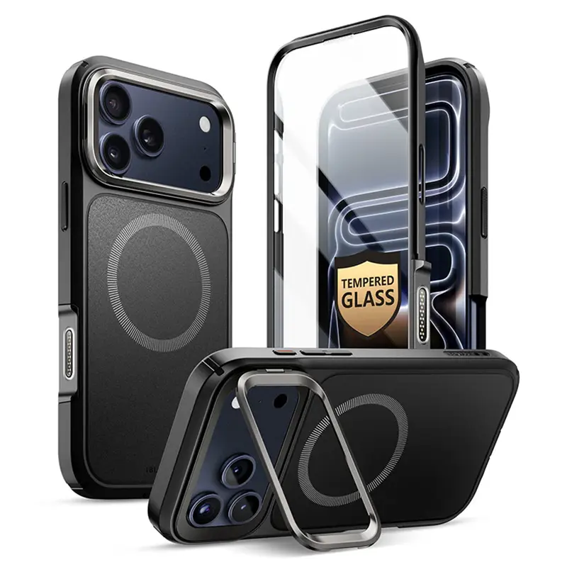 Coque Intégrale MagSafe I-BLASON Ares Flip pour iPhone 17 Pro - Modèle Noir