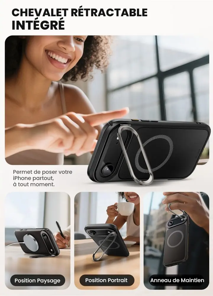 Coque Intégrale MagSafe I-BLASON Ares Flip pour iPhone Air - Chevalet Rétractable