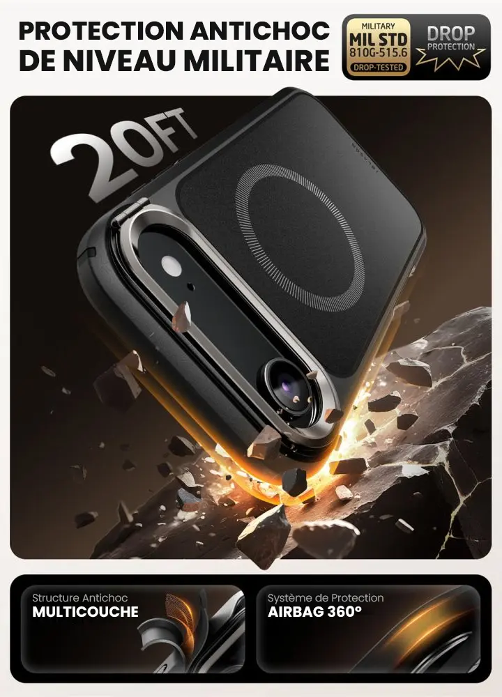 Coque Intégrale MagSafe I-BLASON Ares Flip pour iPhone Air - Certification Militaire MIL-STD-810G